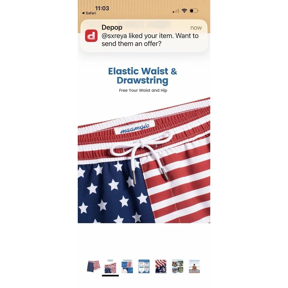 maamgic‎ Swim Trunks Board Shorts Mens Size L Compression Liner NWT Zip Pockets